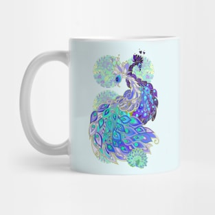 Silver-Green Peacock Mug